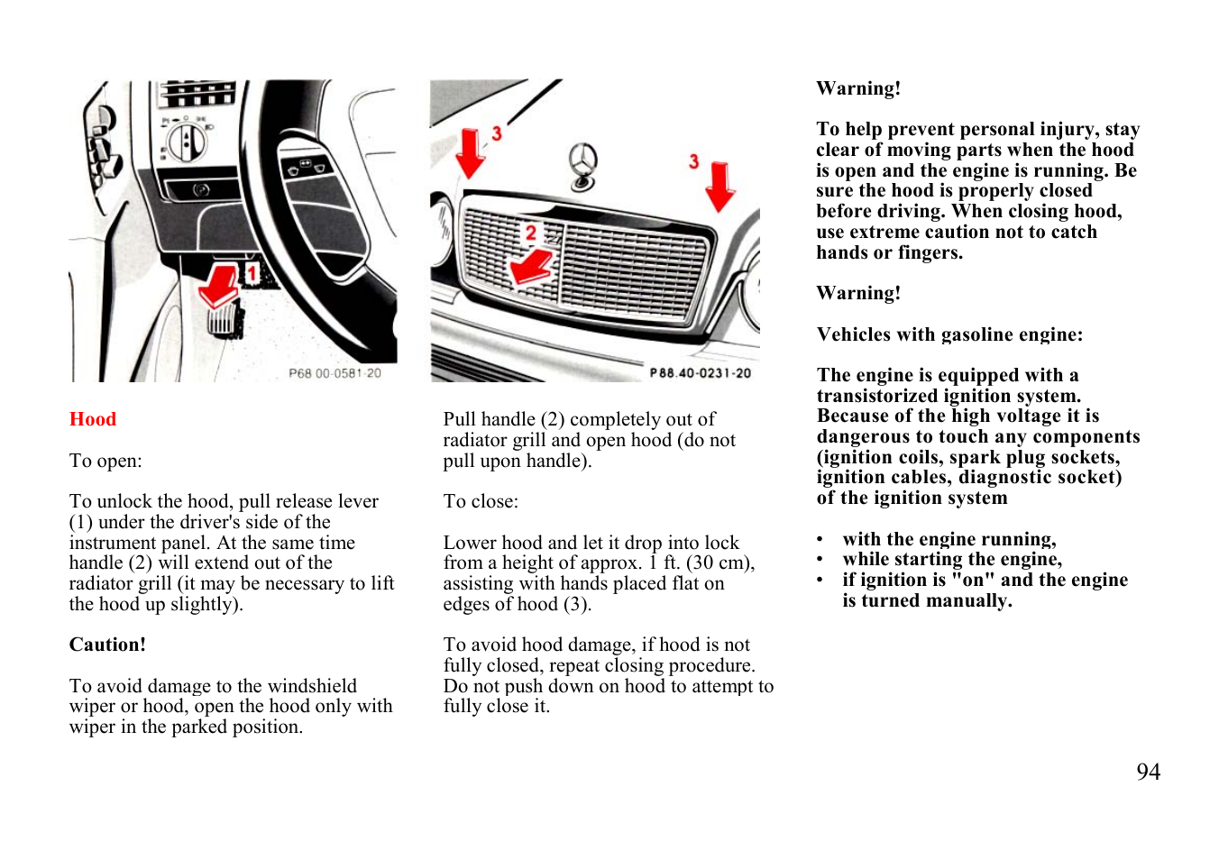Mercedes-Benz E-class 1997 Emergency Operation User Manual | Page 19 / 74