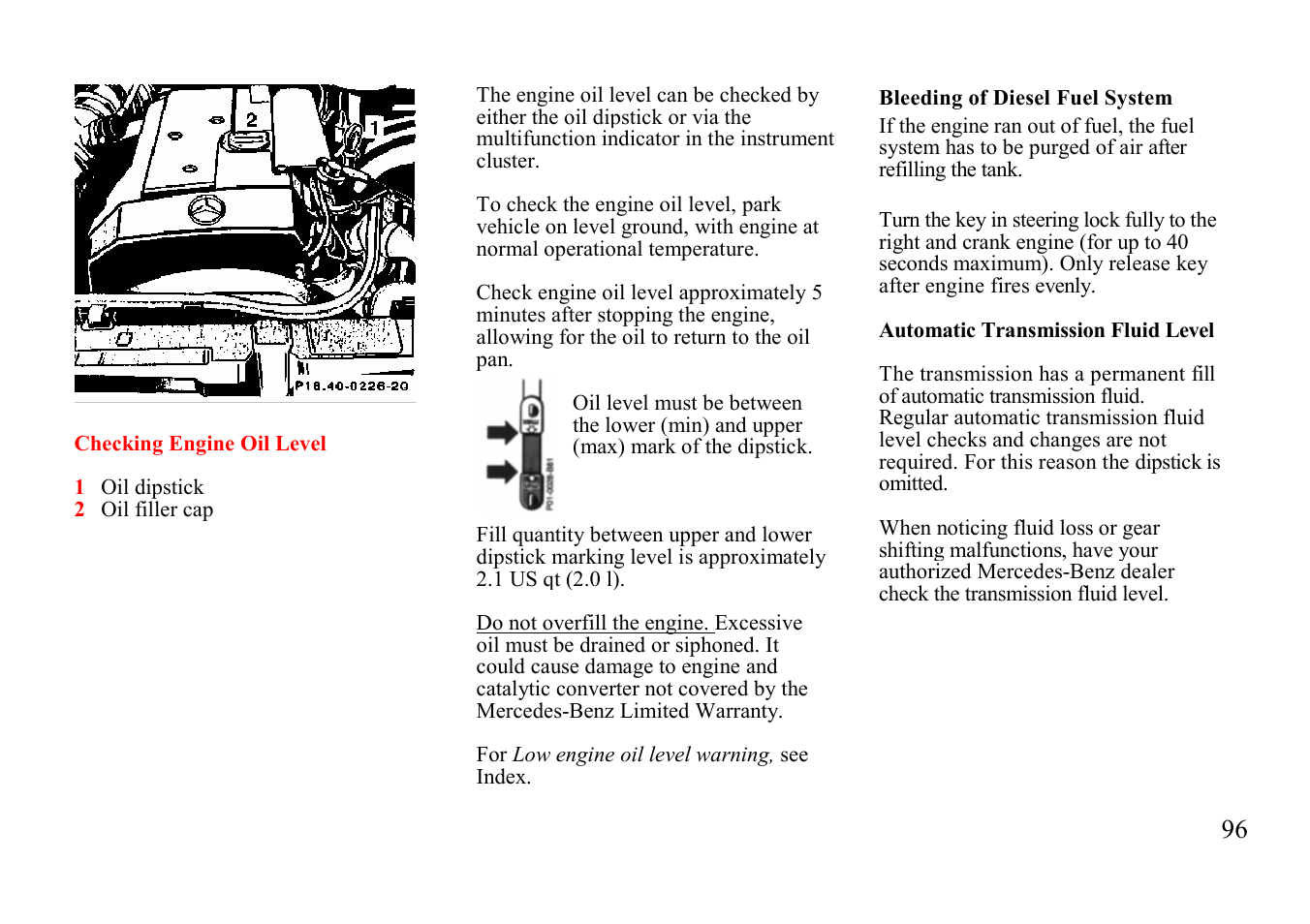 Mercedes-Benz E-class 1997 Emergency Operation User Manual | Page 21 / 74