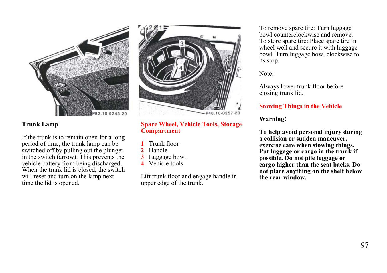 Mercedes-Benz E-class 1997 Emergency Operation User Manual | Page 22 / 74