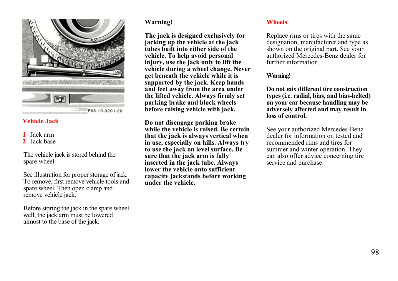 Mercedes-Benz E-class 1997 Emergency Operation User Manual | Page 23 / 74