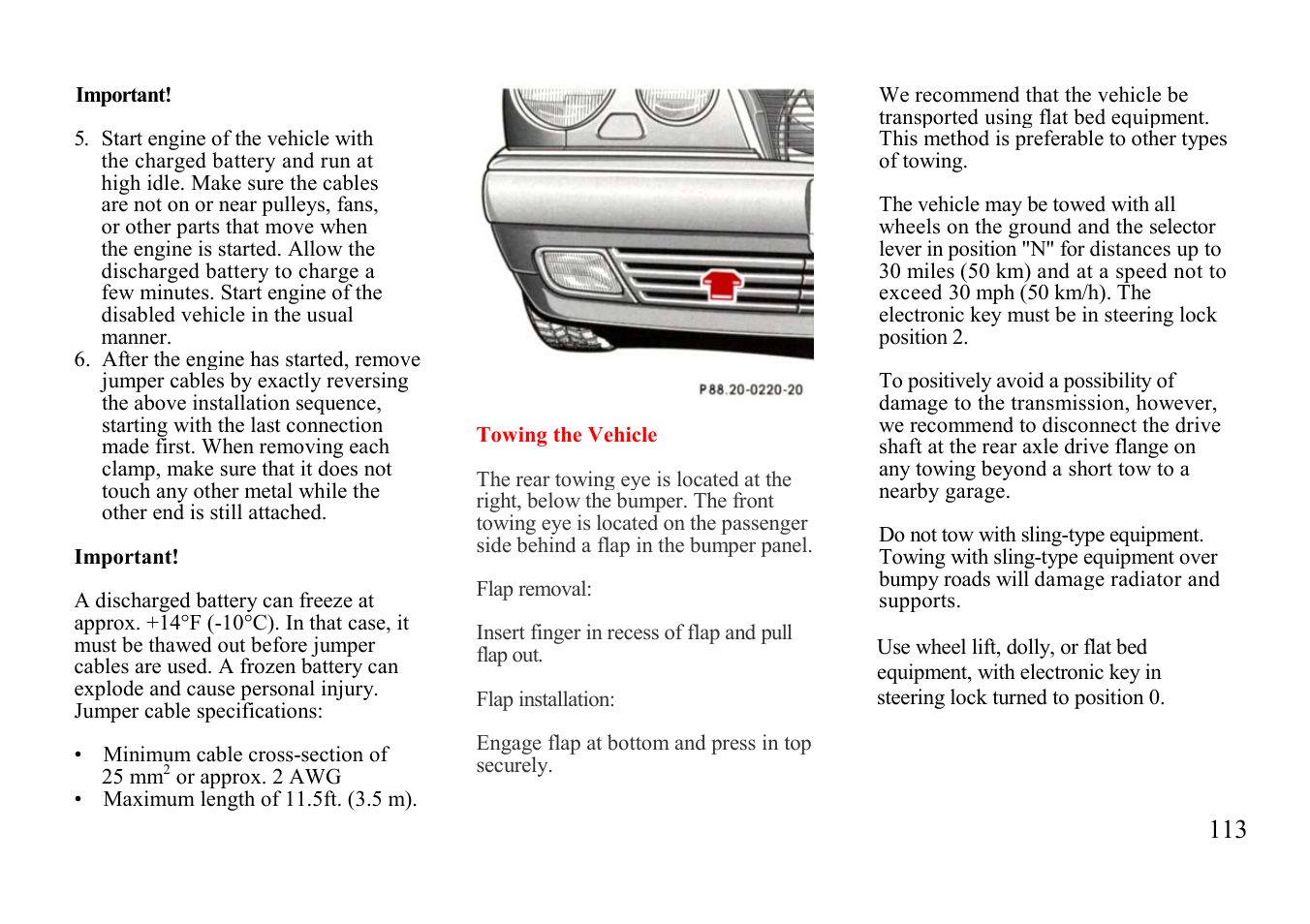 Mercedes-Benz E-class 1997 Emergency Operation User Manual | Page 38 / 74