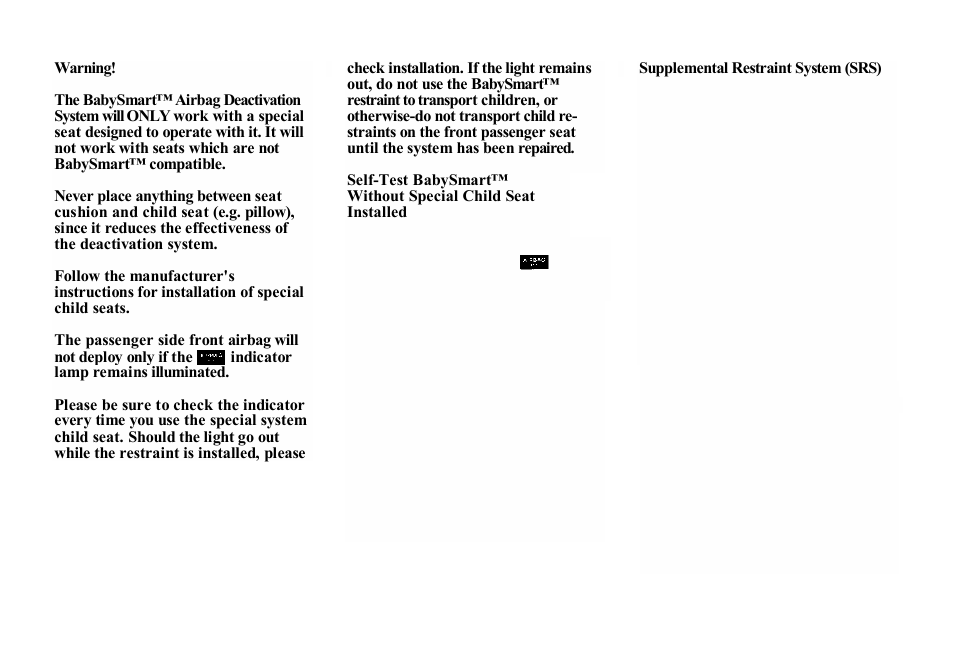 Mercedes-Benz E-class 1998 Supplemental Restraint System (SRS) User Manual | 30 pages