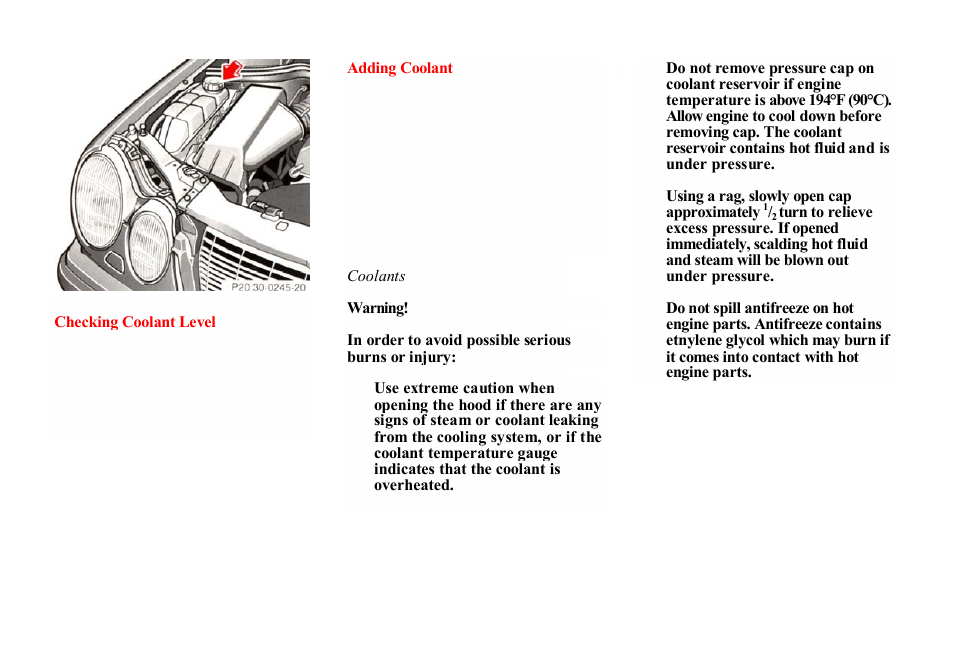 Mercedes-Benz E-class 1998 Emergency Operation User Manual | Page 27 / 40