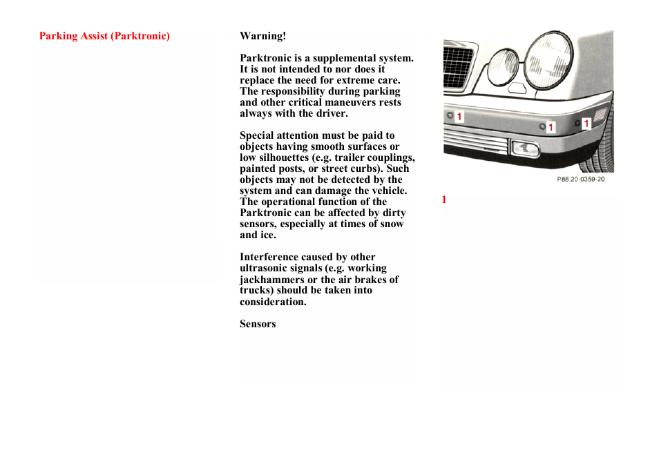 Mercedes-Benz E-class 1998 Emergency Operation User Manual | Page 5 / 40