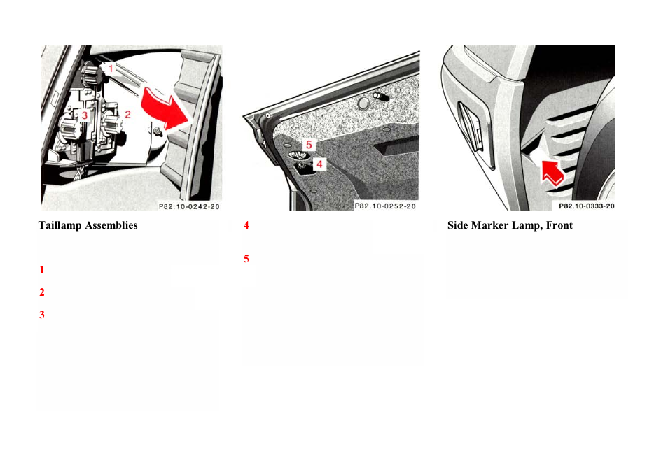 Mercedes-Benz E-class 1998 Taillamp Assemblies User Manual | 44 pages
