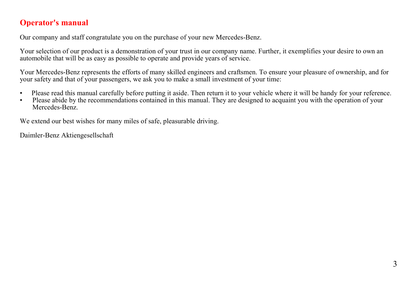 Mercedes-Benz E-class 1999 Owners Manual User Manual | Page 3 / 20