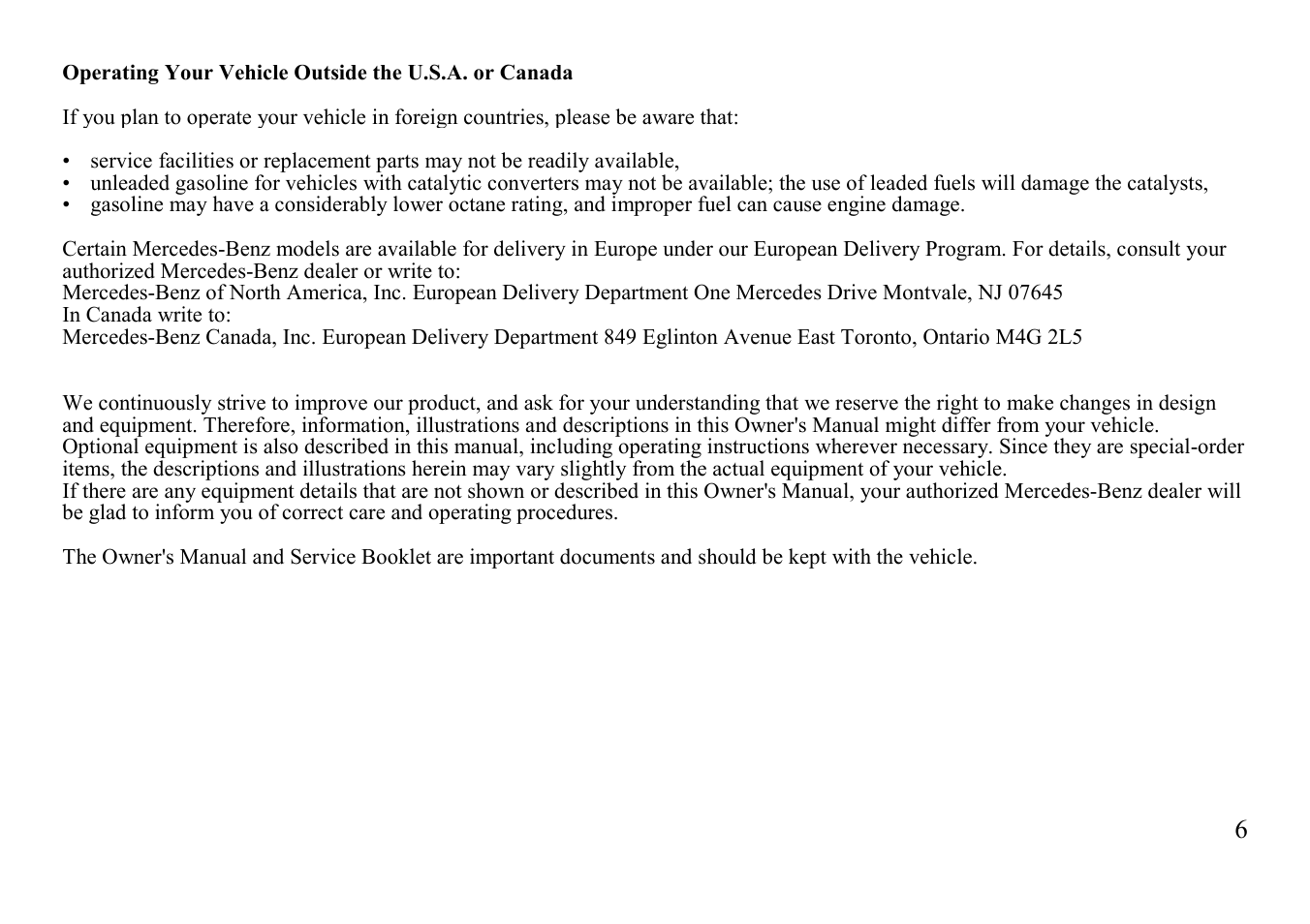 Mercedes-Benz E-class 1999 Owners Manual User Manual | Page 6 / 20