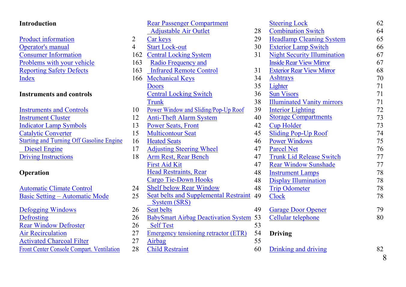 Mercedes-Benz E-class 1999 Owners Manual User Manual | Page 8 / 20