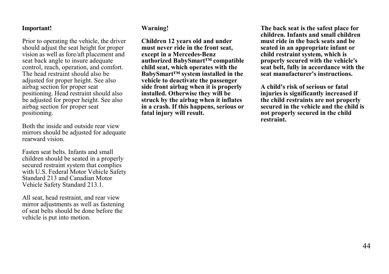 Mercedes-Benz E-class 1999 Winter Driving Instructions User Manual | Page 24 / 40