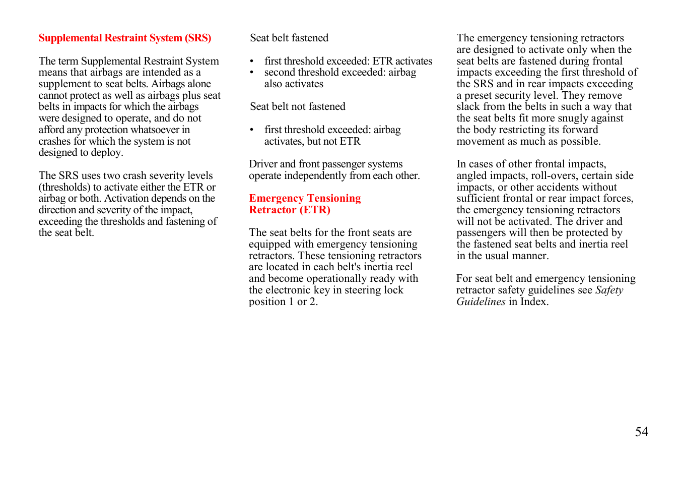 Mercedes-Benz E-class 1999 Winter Driving Instructions User Manual | Page 34 / 40