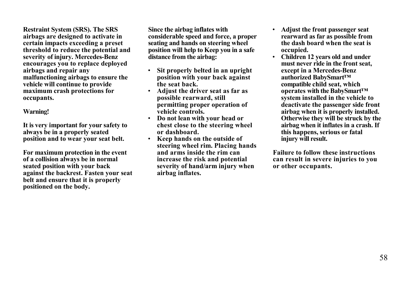 Mercedes-Benz E-class 1999 Winter Driving Instructions User Manual | Page 38 / 40