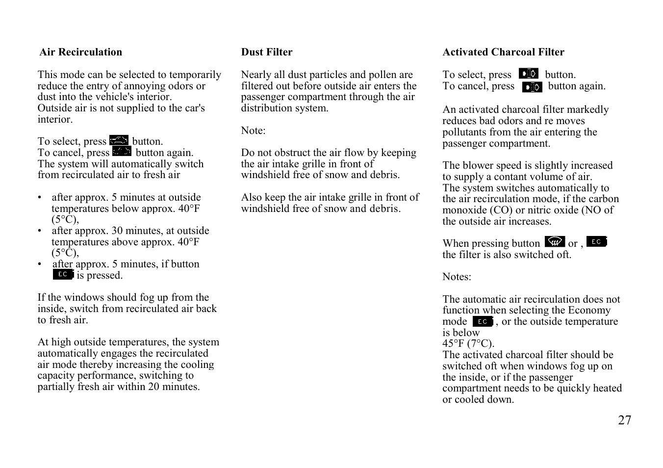 Mercedes-Benz E-class 1999 Winter Driving Instructions User Manual | Page 7 / 40