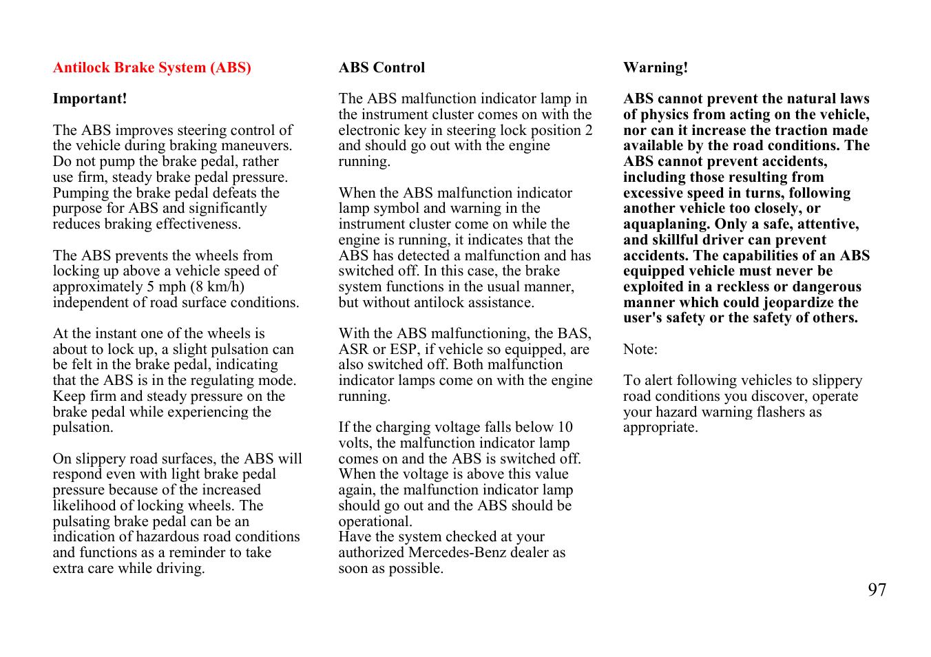 Mercedes-Benz E-class 1999 Additions to Manual User Manual | Page 37 / 40