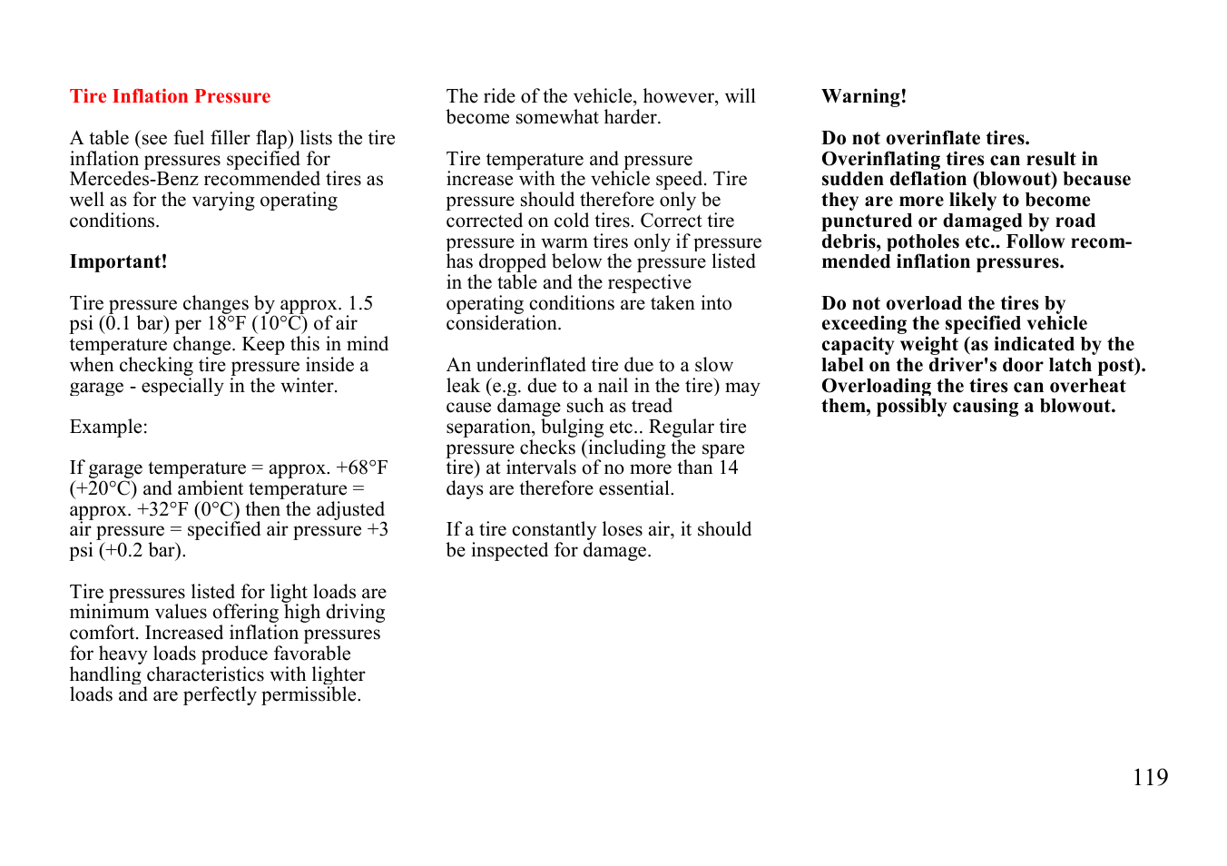 Mercedes-Benz E-class 1999 Control Switch User Manual | Page 19 / 73