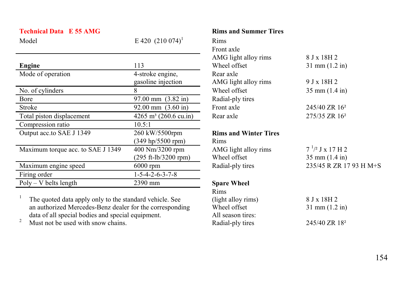 Mercedes-Benz E-class 1999 Control Switch User Manual | Page 54 / 73