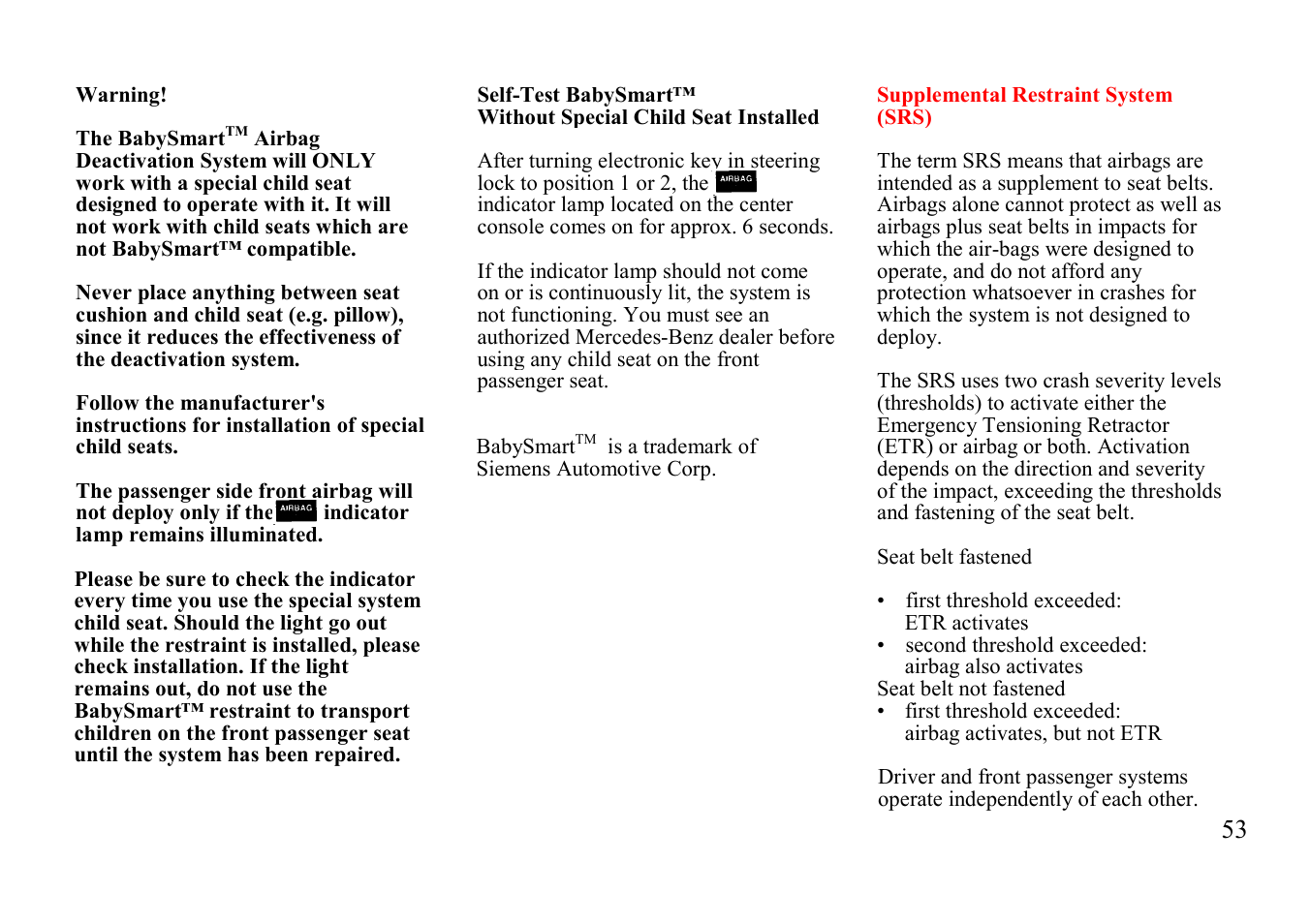 Mercedes-Benz E 320 Wagon 1999 Additions to Manual User Manual | Page 3 / 50
