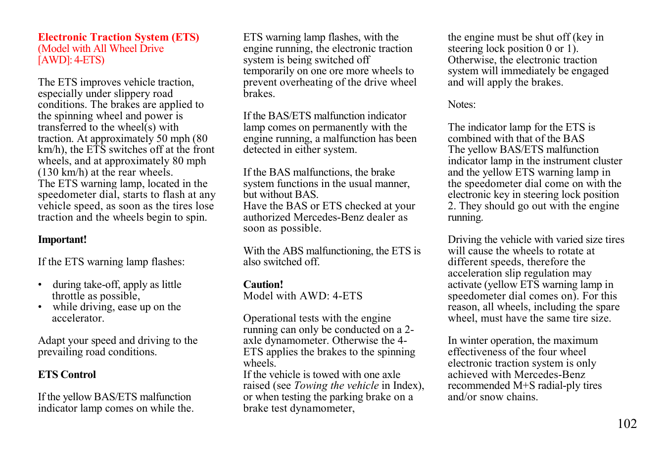 Mercedes-Benz E 320 Wagon 1999 ASR User Manual | Page 2 / 68