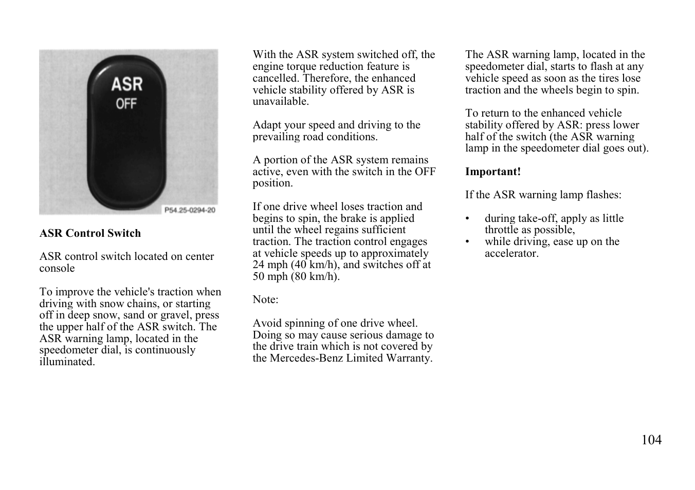 Mercedes-Benz E 320 Wagon 1999 ASR User Manual | Page 4 / 68