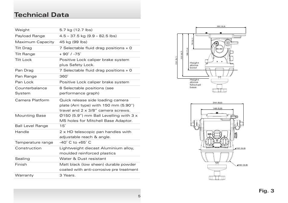 Technical data, Fig. 3 | Miller Cineline 70 User Manual | Page 5 / 16