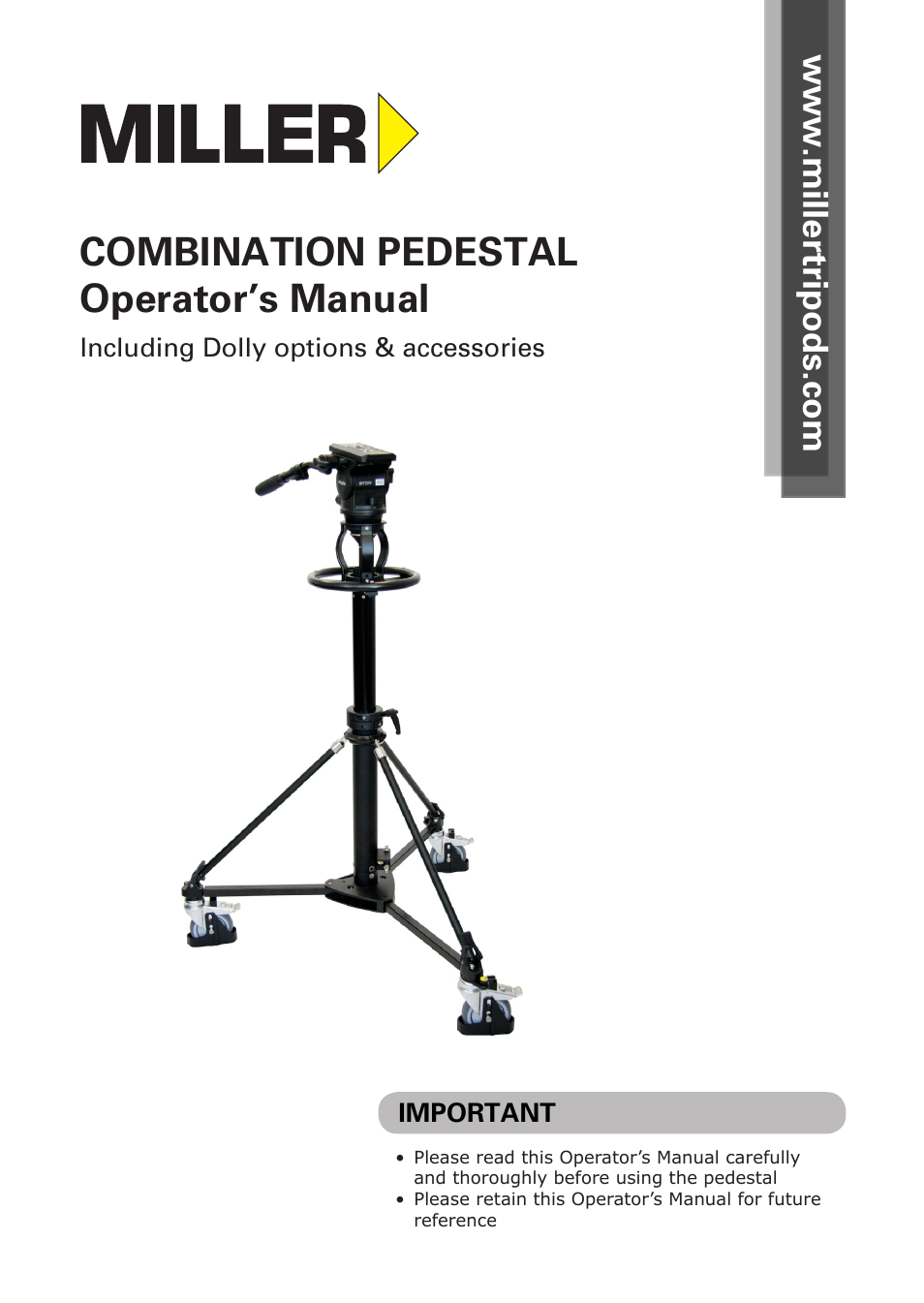 Miller Combination Pedestal User Manual | 8 pages