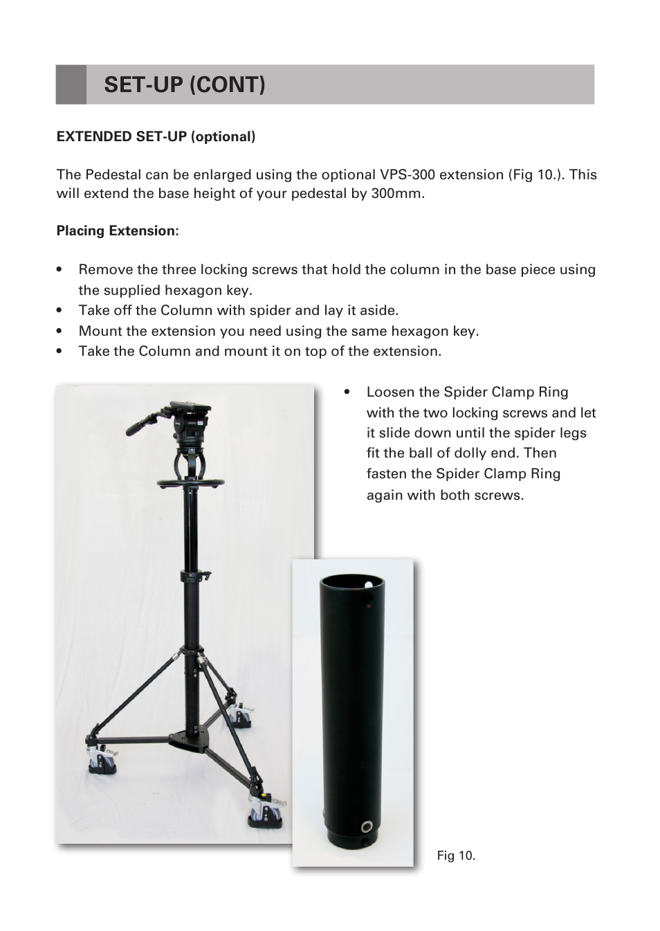 Set-up (cont) | Miller Combination Pedestal User Manual | Page 5 / 8