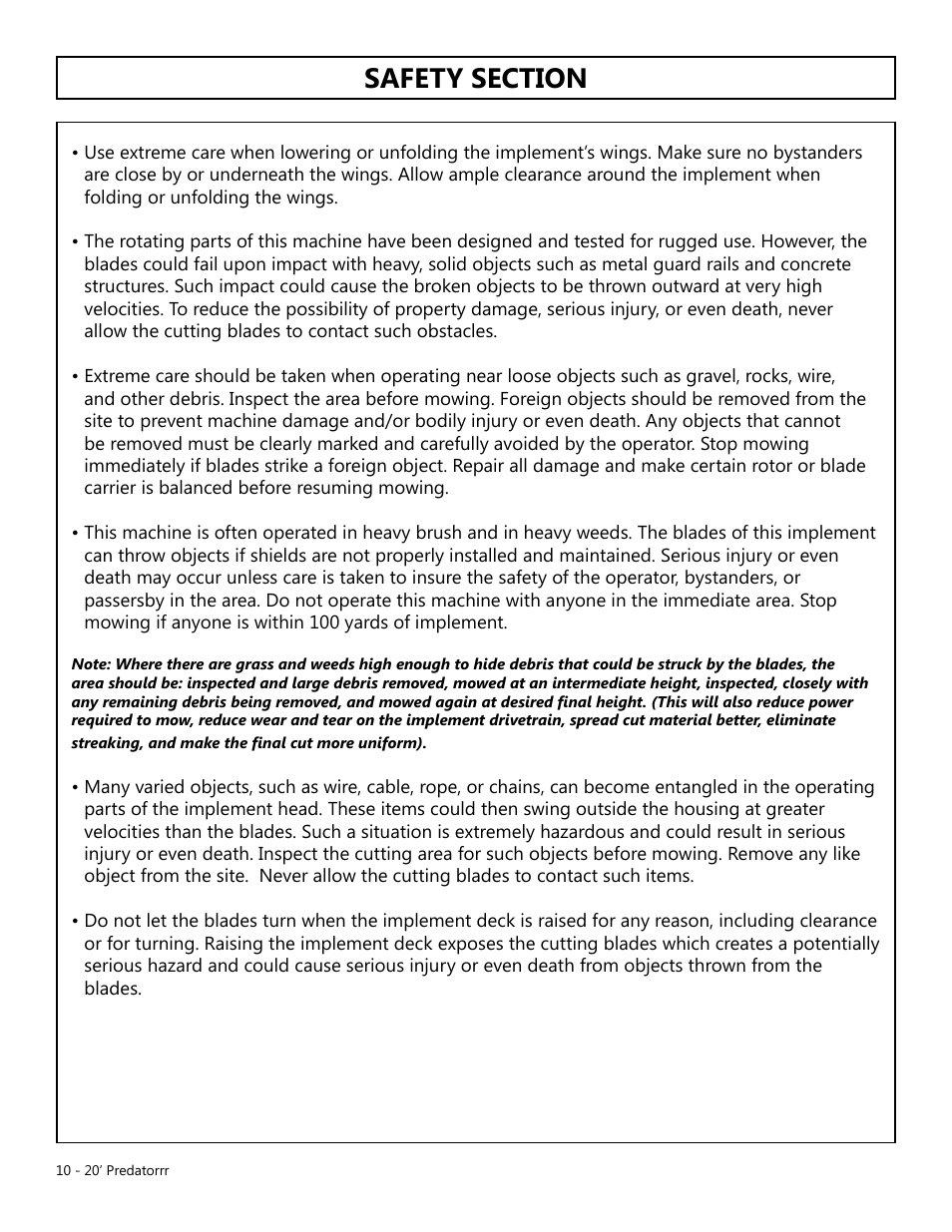 Modern AG 20' Predator User Manual | Page 10 / 101