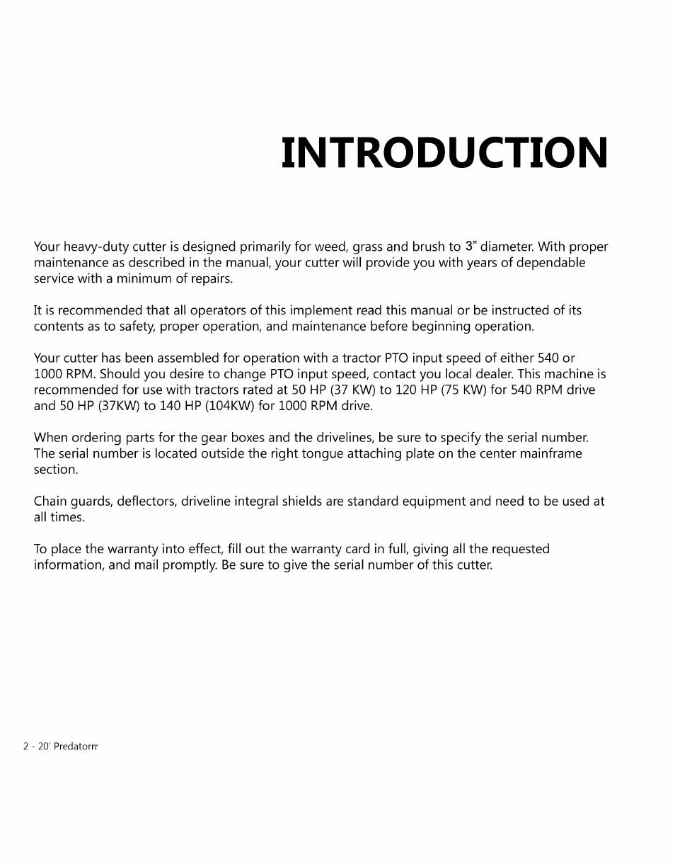 Modern AG 20' Predator User Manual | Page 2 / 101