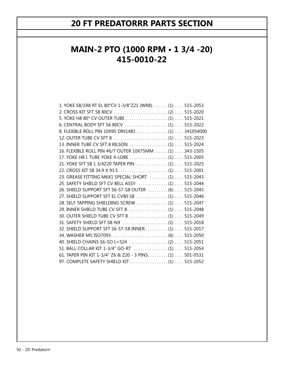 Modern AG 20' Predator User Manual | Page 92 / 101