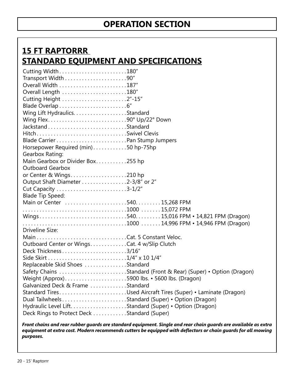 Modern AG 15' Raptor User Manual | Page 20 / 99