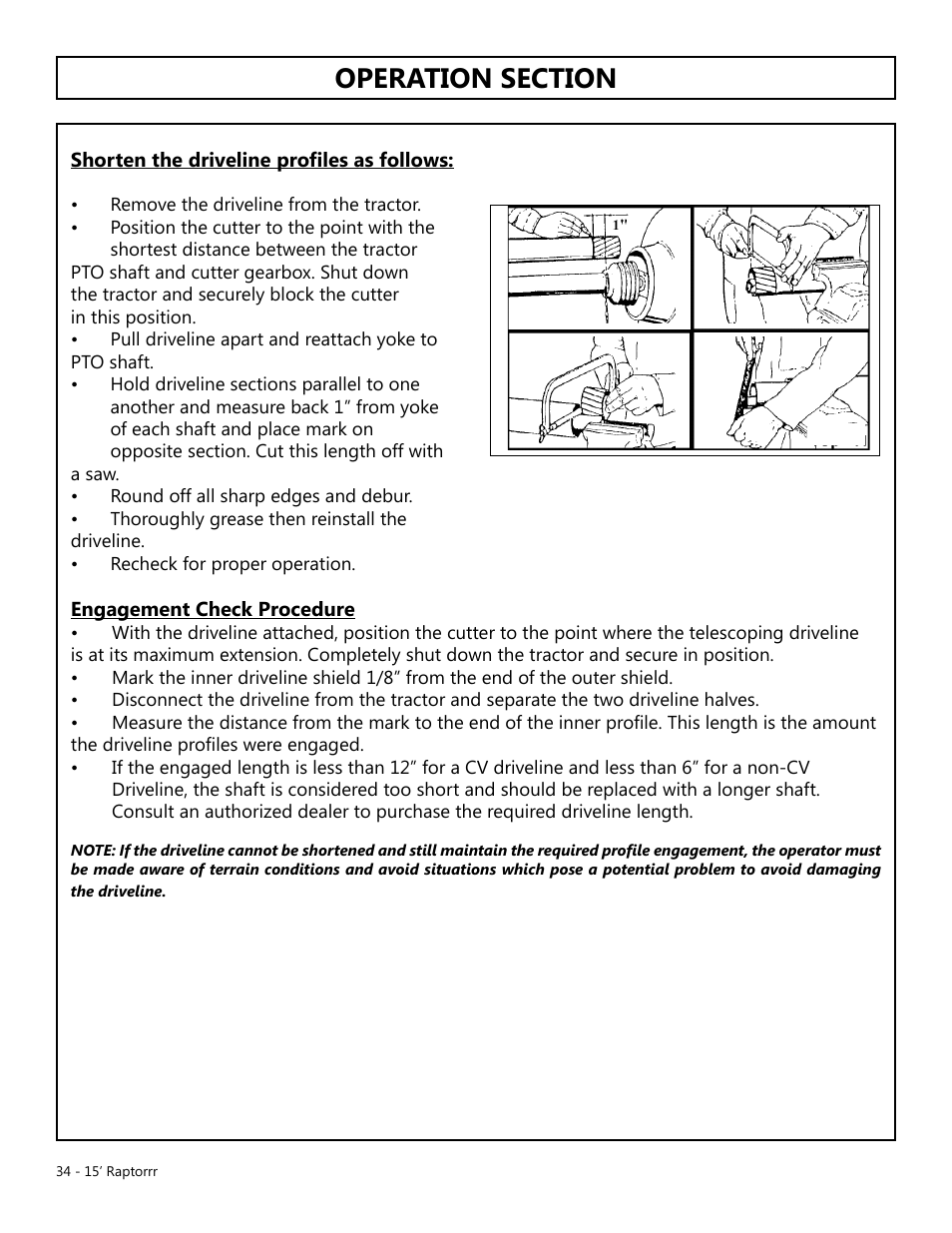 Operation, Opera t ion | Modern AG 15' Raptor User Manual | Page 34 / 99