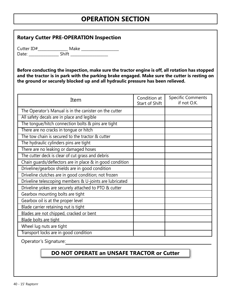 Modern AG 15' Raptor User Manual | Page 40 / 99