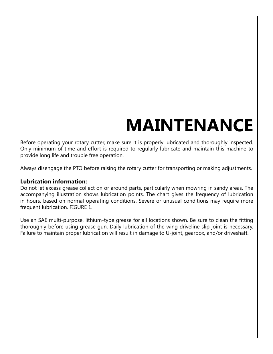 Maintenance, 15' raptorrr cutter | Modern AG 15' Raptor User Manual | Page 65 / 99