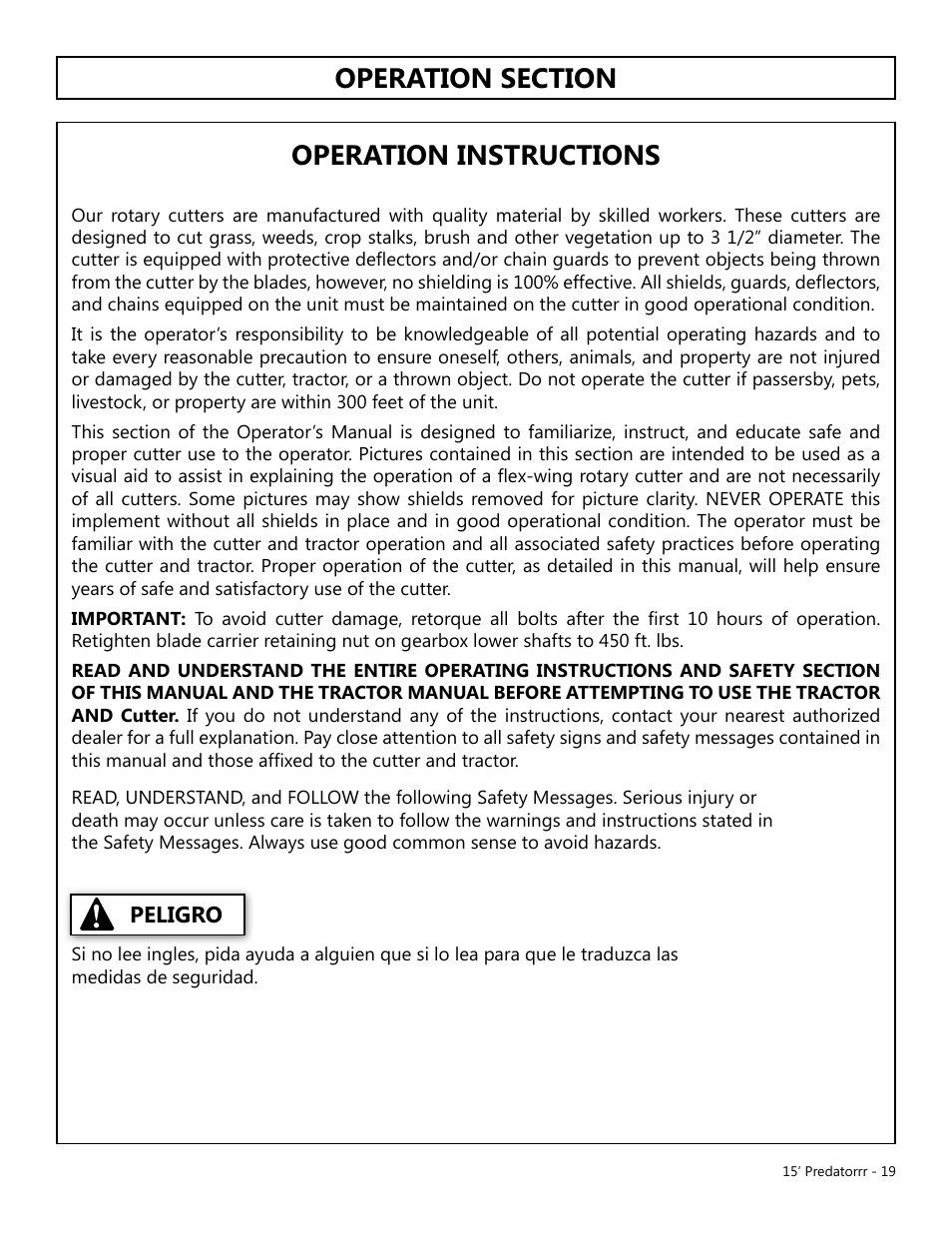 Modern AG 15' Predator - Omni User Manual | Page 19 / 99