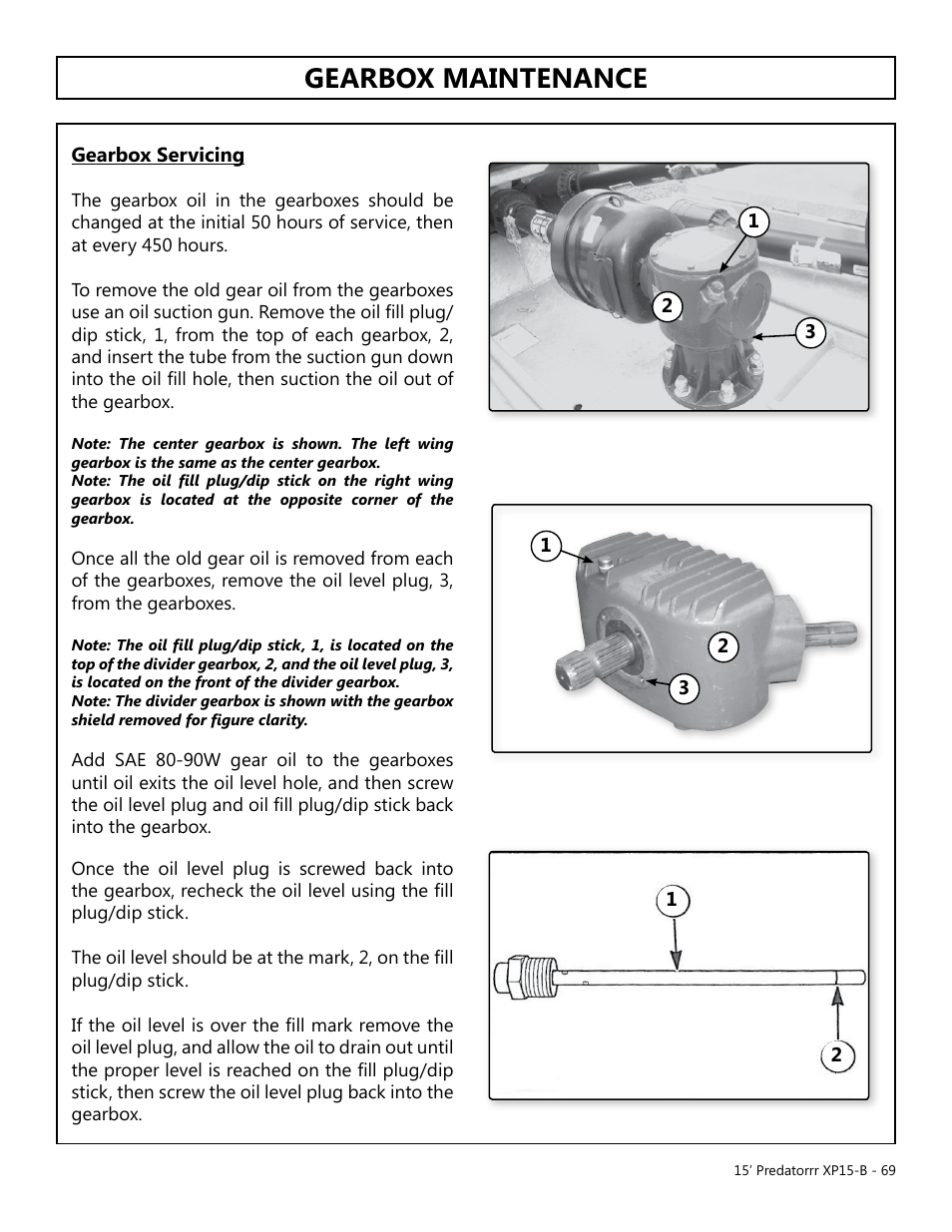 Gearbox maintenance | Modern AG 15' Predator - Bondioli User Manual | Page 69 / 111