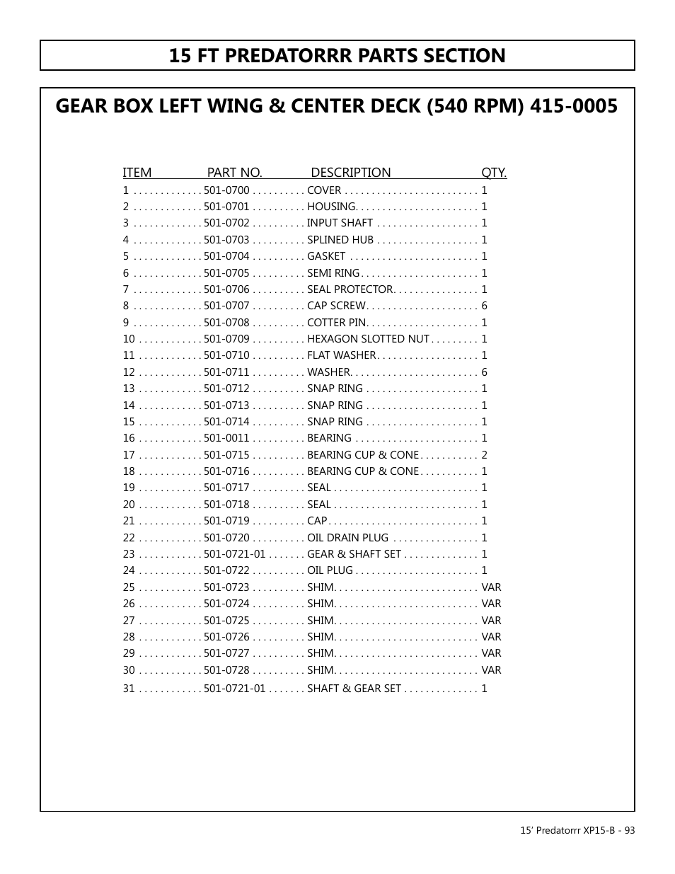 Modern AG 15' Predator - Bondioli User Manual | Page 93 / 111