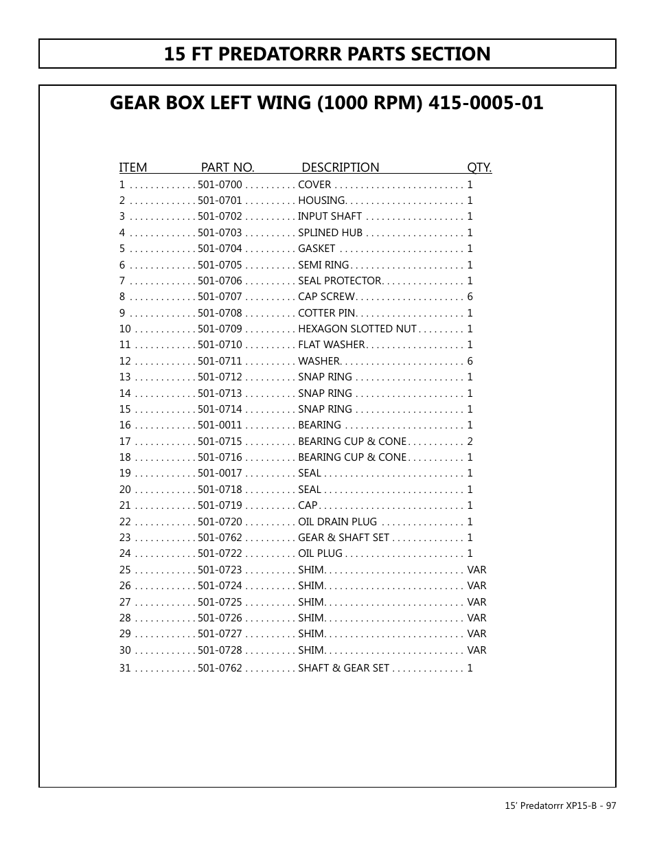 Modern AG 15' Predator - Bondioli User Manual | Page 97 / 111