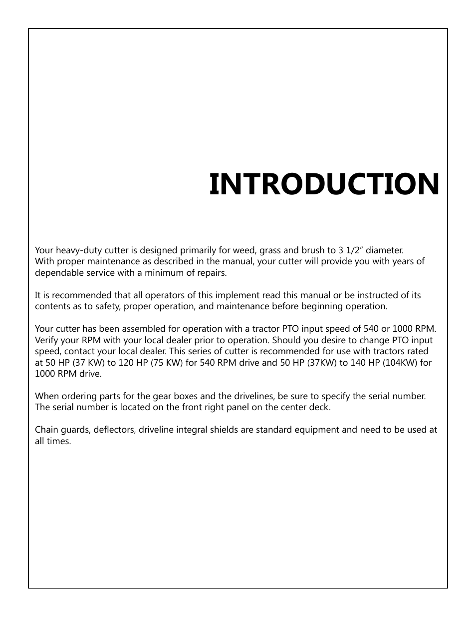 Introduction | Modern AG 10' Offset Flex Predator User Manual | Page 2 / 101