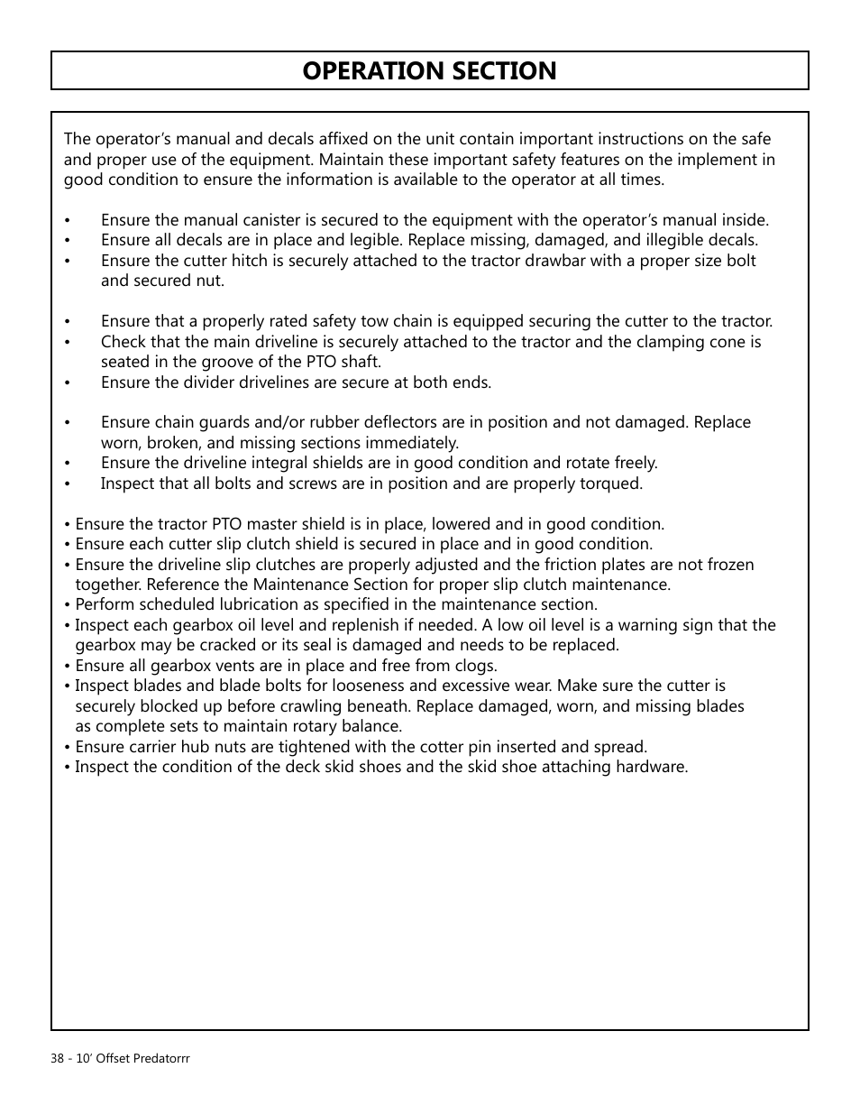 Modern AG 10' Offset Flex Predator User Manual | Page 38 / 101