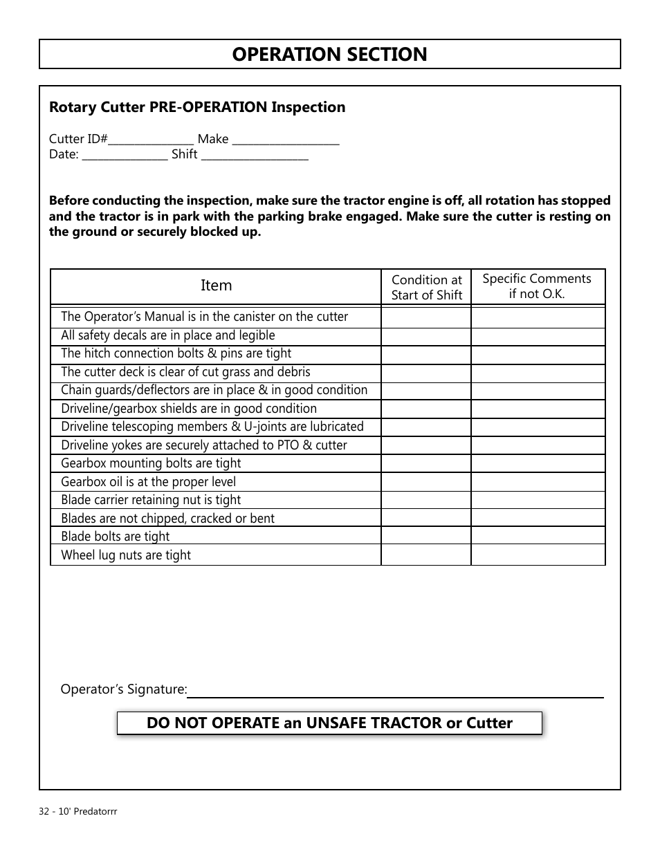 Modern AG 10' Predator User Manual | Page 32 / 76