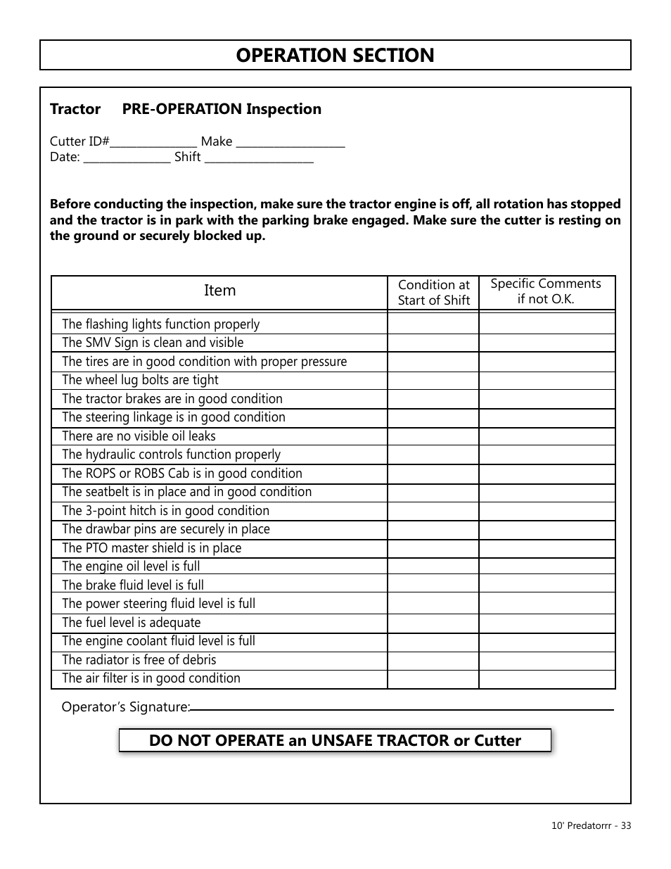 Modern AG 10' Predator User Manual | Page 33 / 76