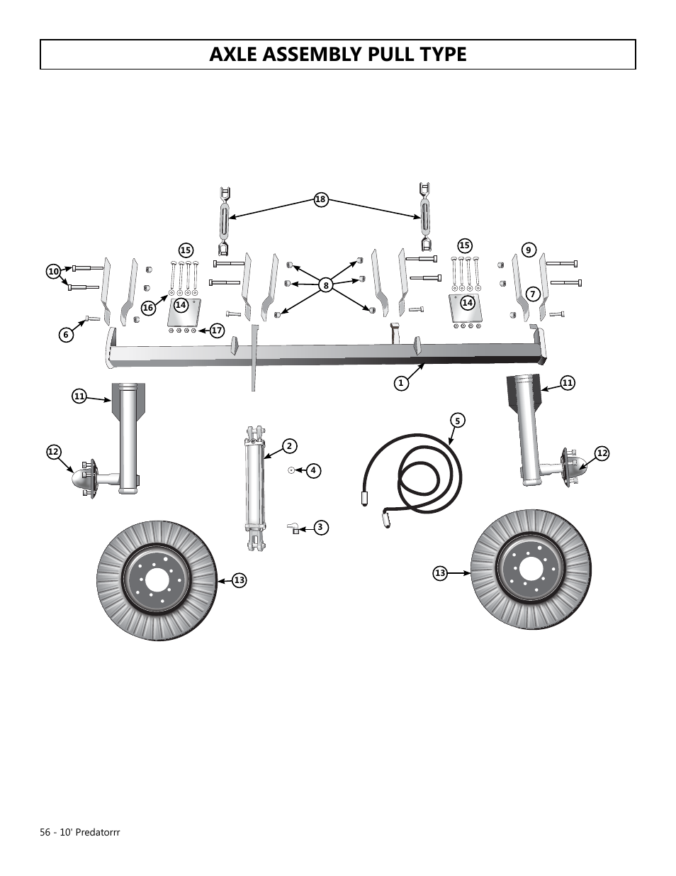 Axle assembly pull type | Modern AG 10' Predator User Manual | Page 56 / 76