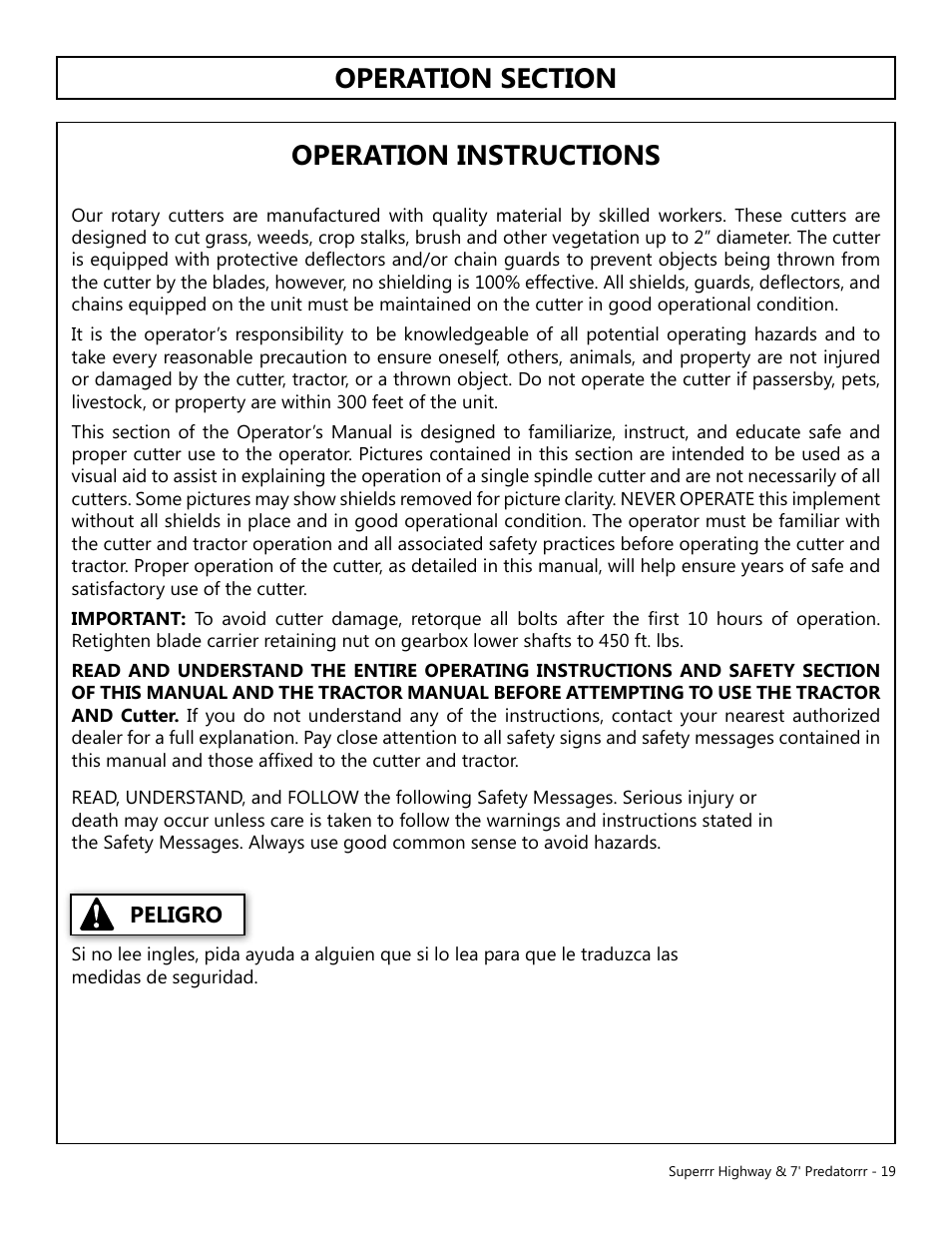 Modern AG 7' Predator User Manual | Page 19 / 79