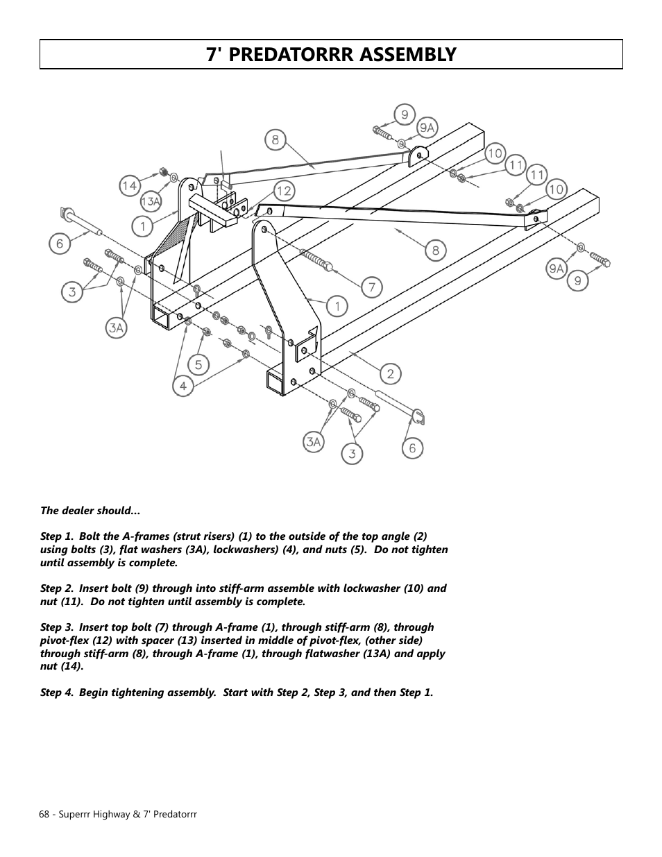 7' predatorrr assembly | Modern AG 7' Predator User Manual | Page 68 / 79
