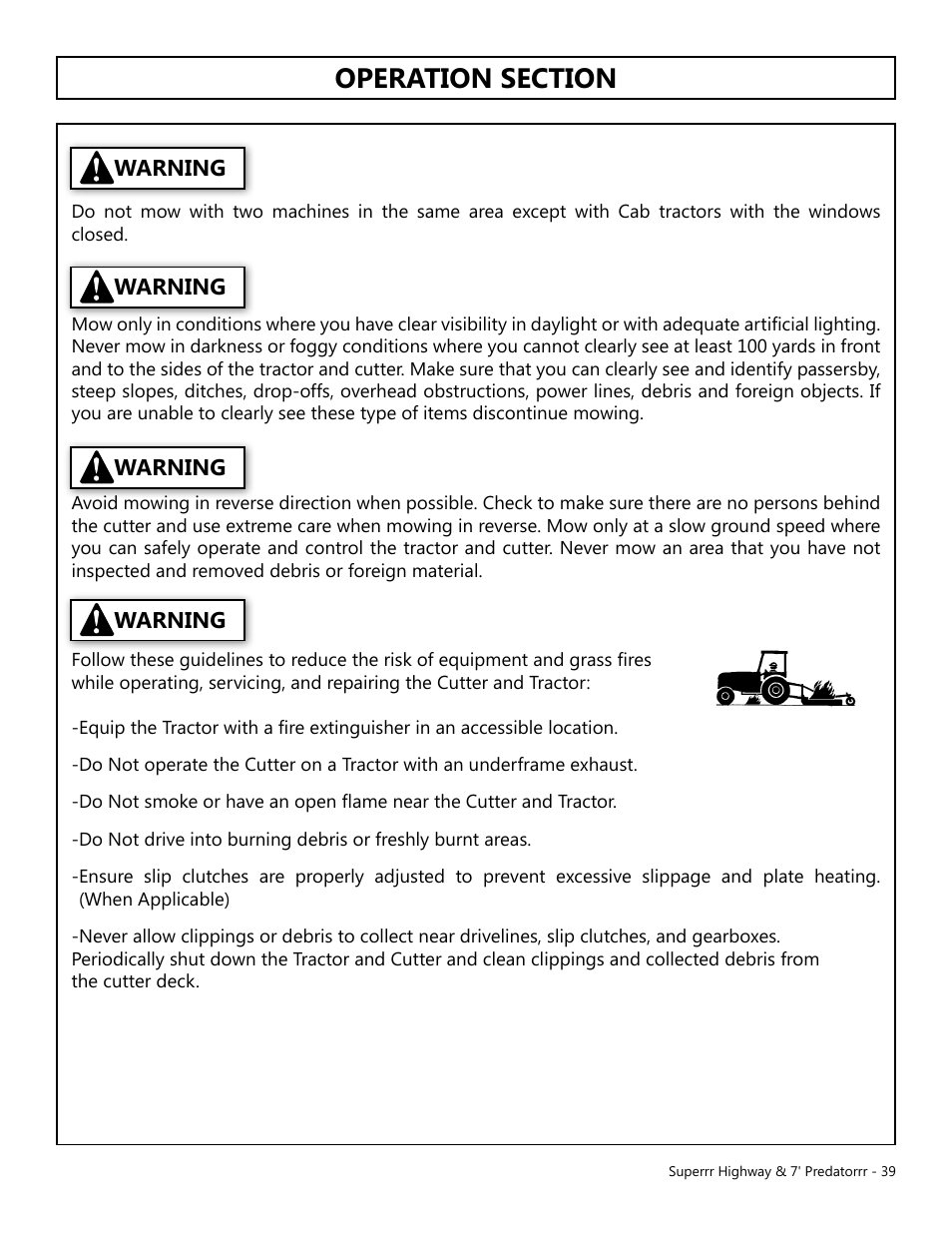 Operation, Opera tion | Modern AG Super Highway Special User Manual | Page 39 / 79