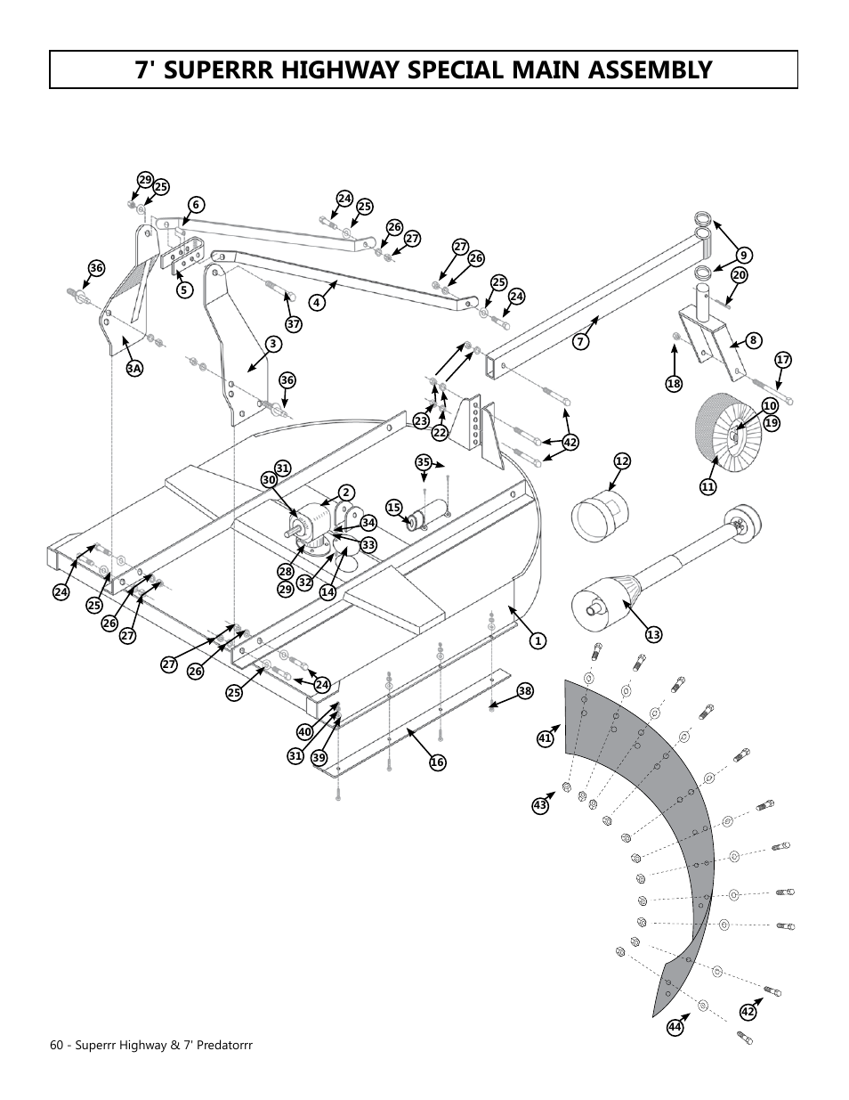 7' superrr highway special main assembly | Modern AG Super Highway Special User Manual | Page 60 / 79