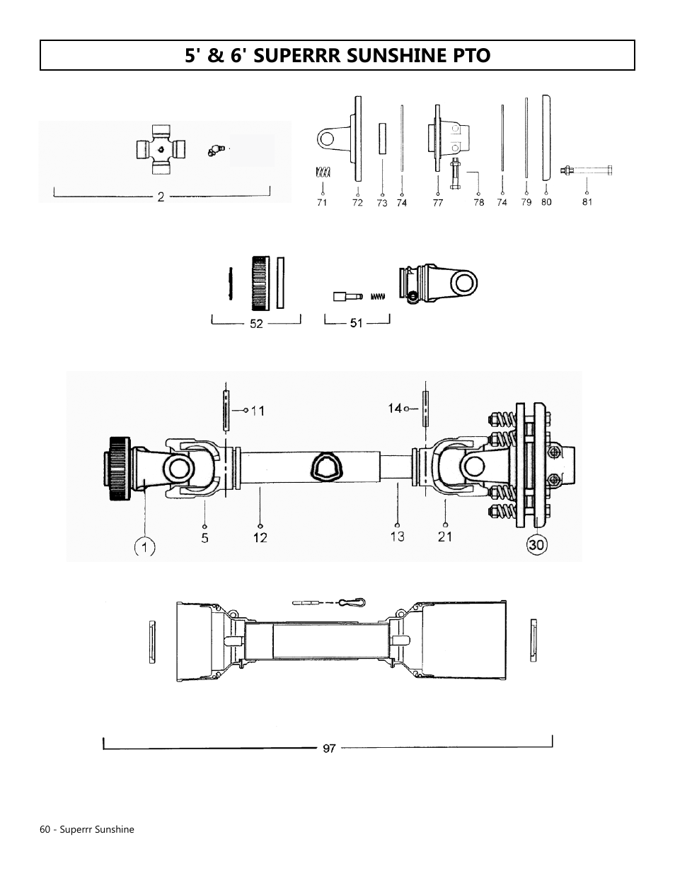 5' & 6' superrr sunshine pto | Modern AG Super Sunshine User Manual | Page 60 / 71