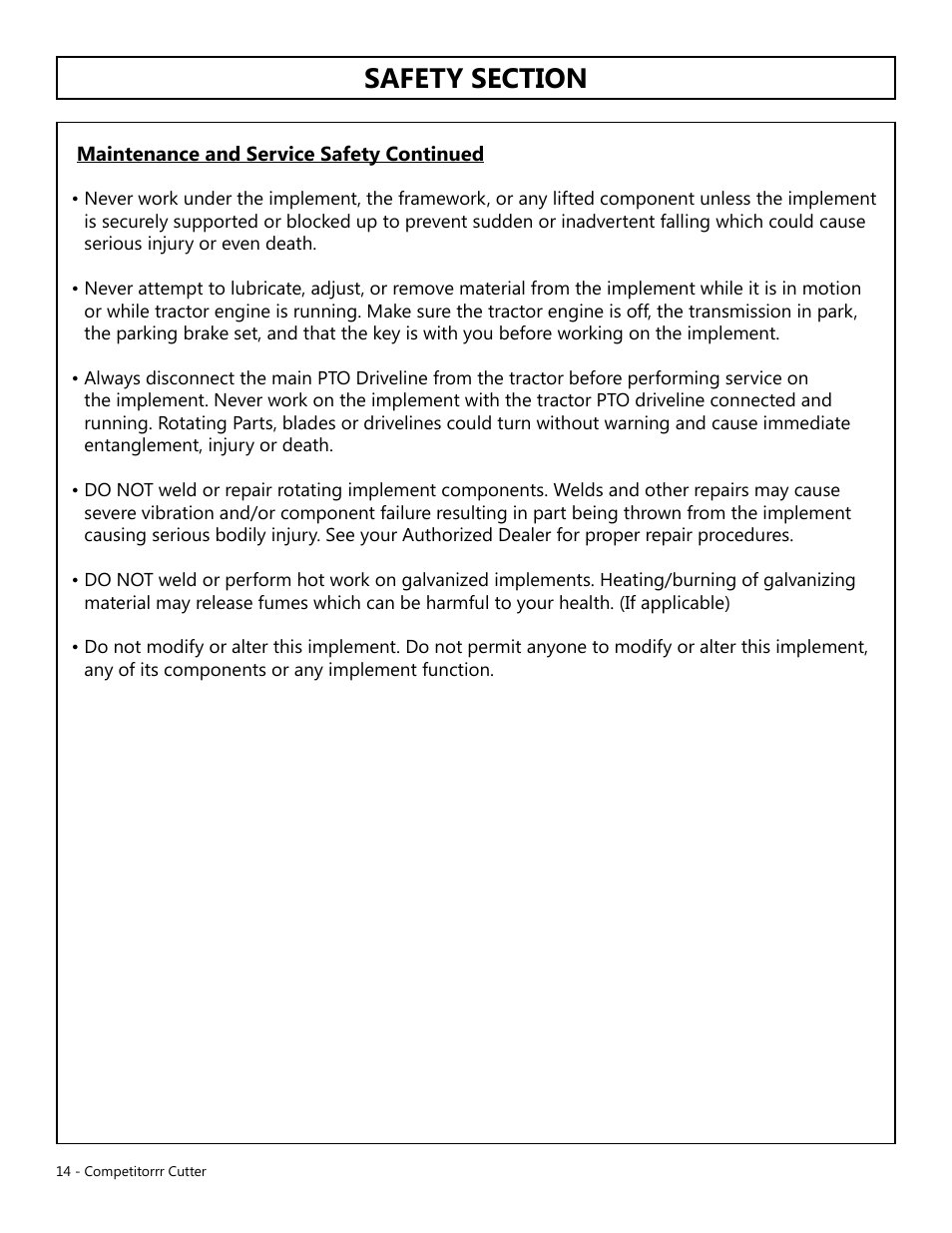 Modern AG Competitor User Manual | Page 14 / 69