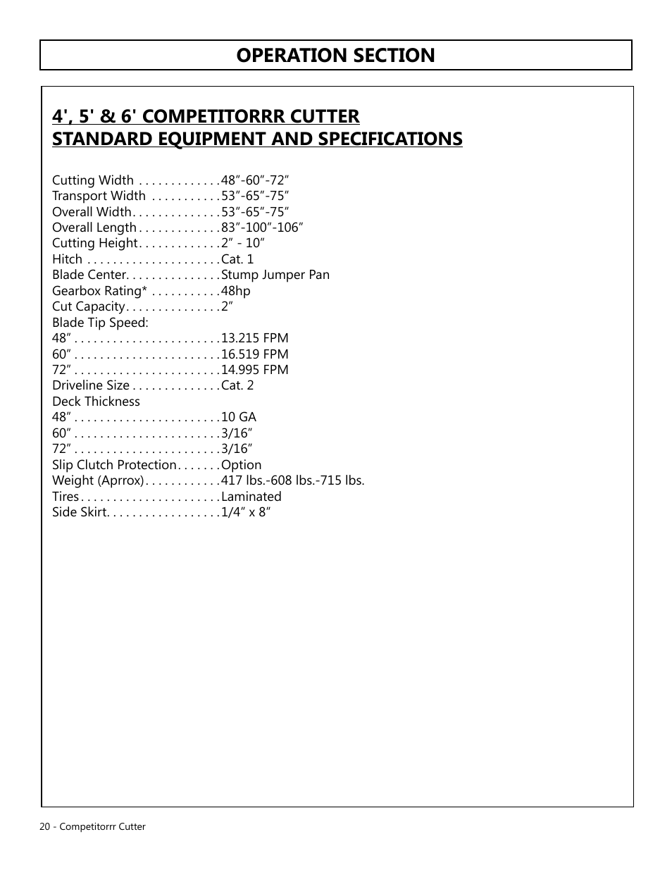 Modern AG Competitor User Manual | Page 20 / 69