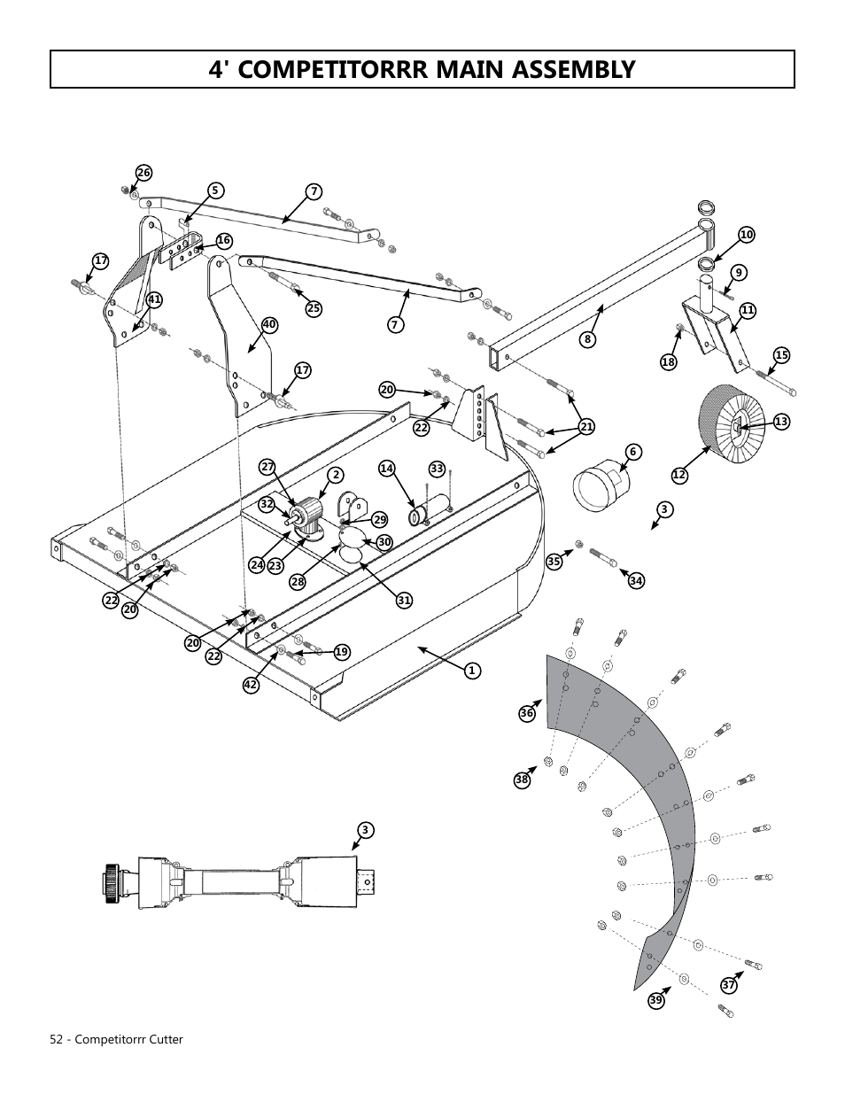 4' competitorrr main assembly | Modern AG Competitor User Manual | Page 52 / 69