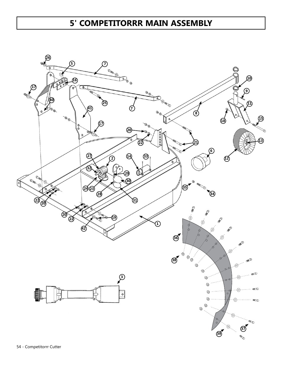 5' competitorrr main assembly | Modern AG Competitor User Manual | Page 54 / 69